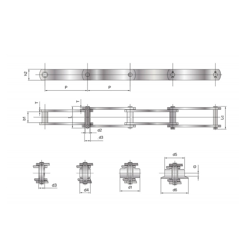 Xích băng tải chốt đặc tiêu chuẩn DIN (Dòng FV)